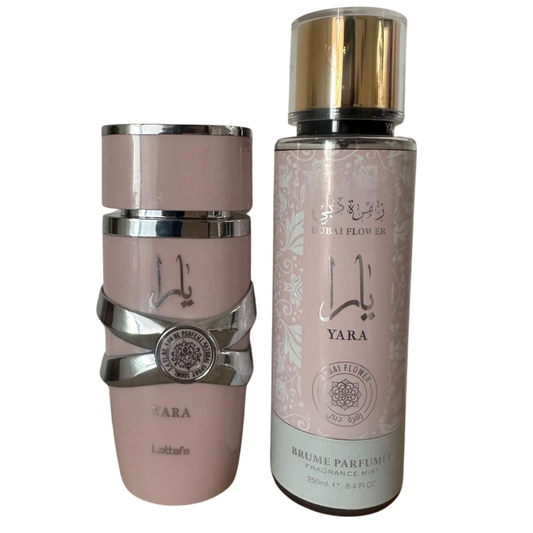 Yara perfume 100ml + Bruma de cabello y cuerpo 250ml